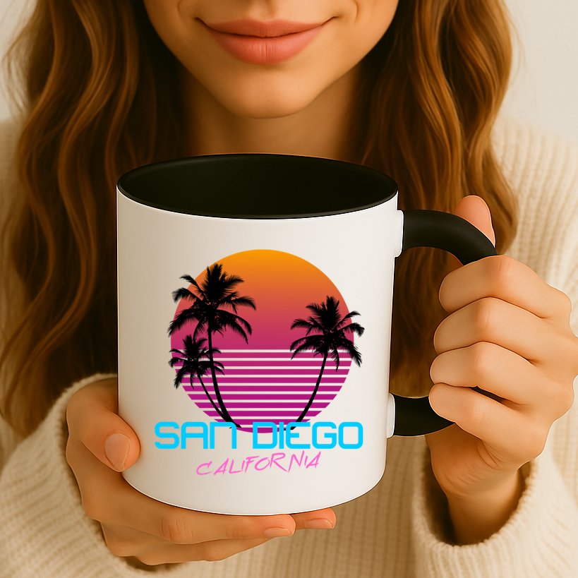 San Diego California Retro 80s Funny Gift Mug