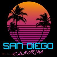 San Diego California Retro 80s Funny Gift Flatbill Hat