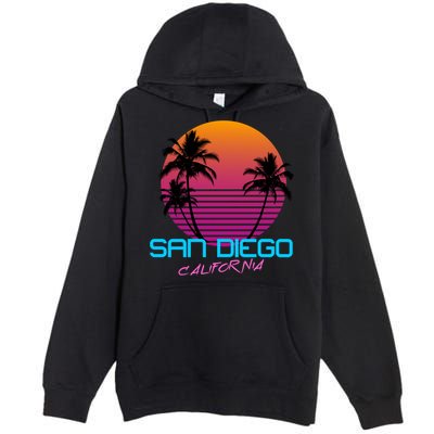San Diego California Retro 80s Funny Gift Premium Pullover Hoodie