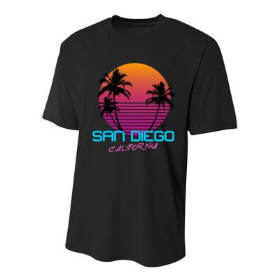 San Diego California Retro 80s Funny Gift Youth Performance Sprint T-Shirt