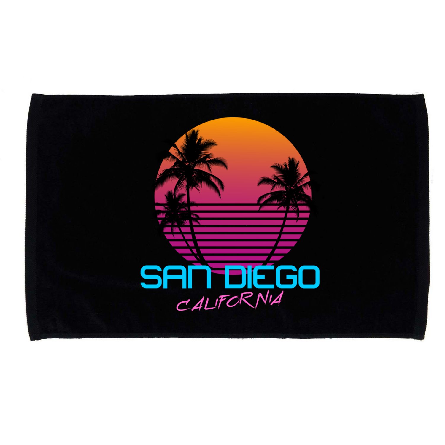 San Diego California Retro 80s Funny Gift Microfiber Hand Towel