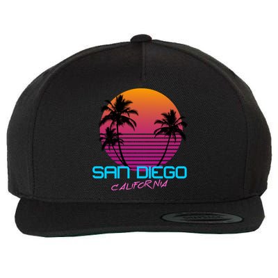 San Diego California Retro 80s Funny Gift Wool Snapback Cap