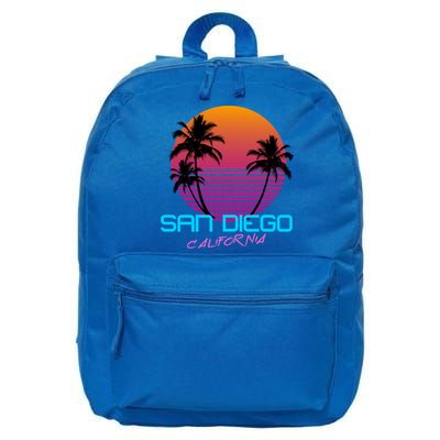 San Diego California Retro 80s Funny Gift 16 in Basic Backpack