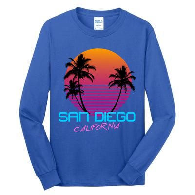 San Diego California Retro 80s Funny Gift Tall Long Sleeve T-Shirt
