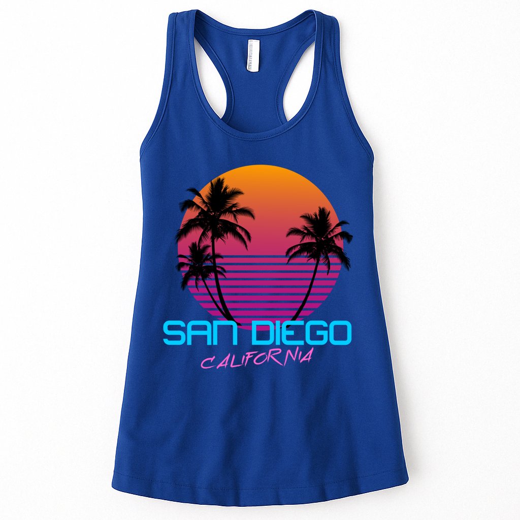 San Diego California Retro 80s Funny Gift Womens Tank Top