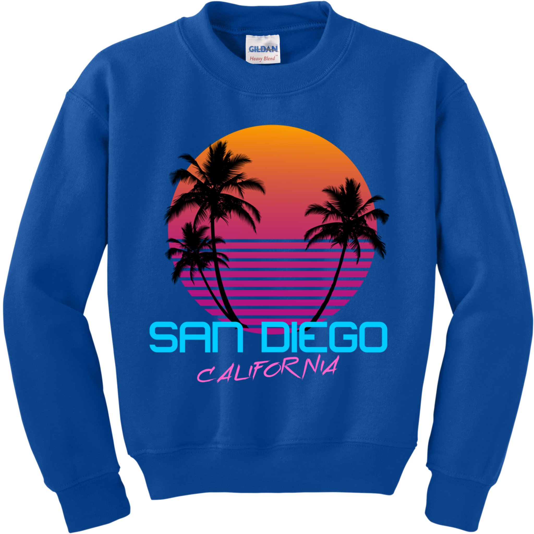 San Diego California Retro 80s Funny Gift Kids Sweatshirt