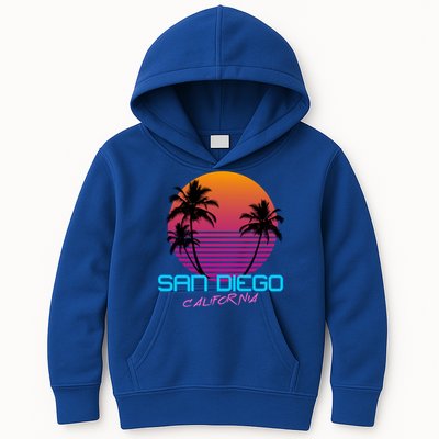 San Diego California Retro 80s Funny Gift Kids Hoodie