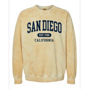 San Diego California Est 1769 Arched Text Colorblast Crewneck Sweatshirt