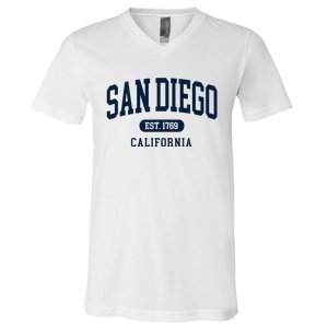 San Diego California Est 1769 Arched Text V-Neck T-Shirt