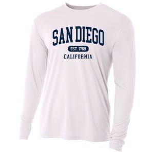 San Diego California Est 1769 Arched Text Cooling Performance Long Sleeve Crew