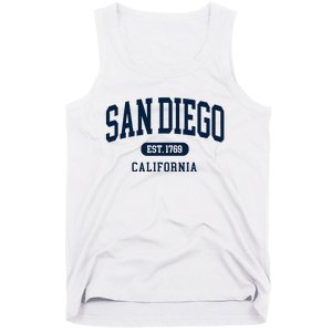 San Diego California Est 1769 Arched Text Tank Top