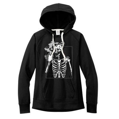 Skeleton Drinking Coffee Caffeine Lover Coffee Brewer Women's Fleece Hoodie