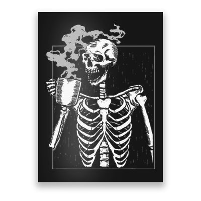 Skeleton Drinking Coffee Caffeine Lover Coffee Brewer Poster