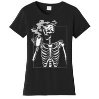 Skeleton Drinking Coffee Caffeine Lover Coffee Brewer Women's T-Shirt