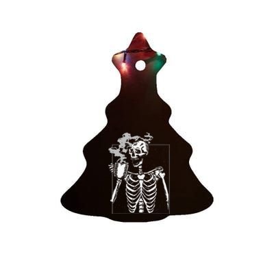 Skeleton Drinking Coffee Caffeine Lover Coffee Brewer Ceramic Tree Ornament