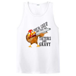 Shut Da Cluck Up Pass The Taters And Gravy Thanksgiving Gift Cute Gift PosiCharge Competitor Tank