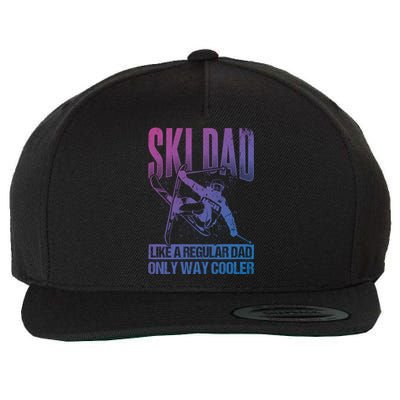 Ski Dad Cool Dad Best Dad Mountains Skiing Wintersport Gift Wool Snapback Cap