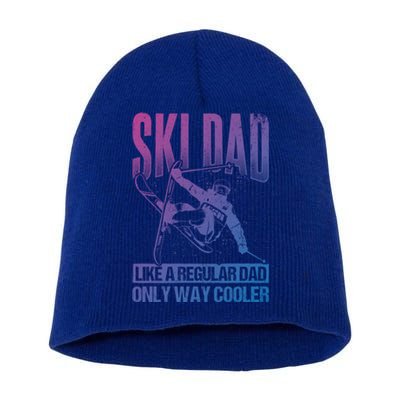 Ski Dad Cool Dad Best Dad Mountains Skiing Wintersport Gift Short Acrylic Beanie