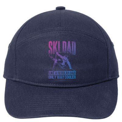 Ski Dad Cool Dad Best Dad Mountains Skiing Wintersport Gift 7-Panel Snapback Hat