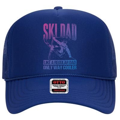 Ski Dad Cool Dad Best Dad Mountains Skiing Wintersport Gift High Crown Mesh Back Trucker Hat