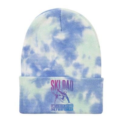 Ski Dad Cool Dad Best Dad Mountains Skiing Wintersport Gift Tie Dye 12in Knit Beanie