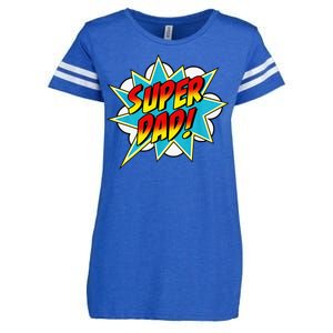 Super Dad Comic Book Superhero Fathers Day Enza Ladies Jersey Football T-Shirt