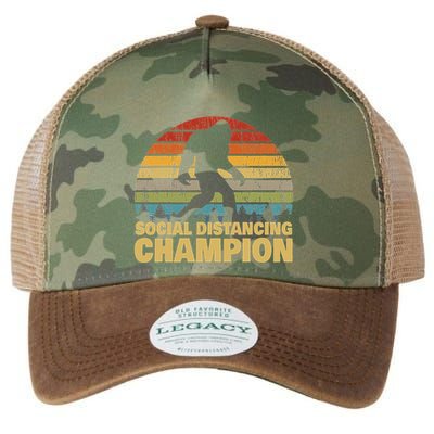 Social Distancing Champion Trendy Meme Funny Bigfoot Legacy Tie Dye Trucker Hat