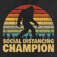 Social Distancing Champion Trendy Meme Funny Bigfoot 7 Panel Mesh Trucker Snapback Hat