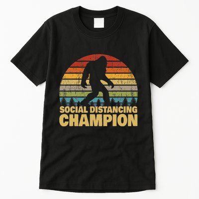 Social Distancing Champion Trendy Meme Funny Bigfoot Tall T-Shirt