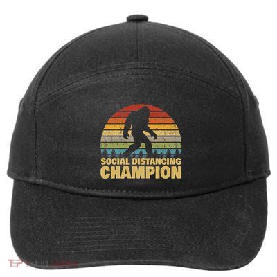 Social Distancing Champion Trendy Meme Funny Bigfoot 7-Panel Snapback Hat