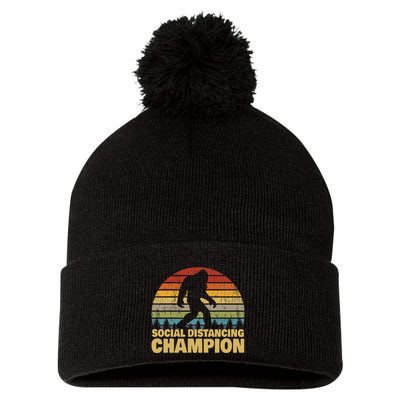 Social Distancing Champion Trendy Meme Funny Bigfoot Pom Pom 12in Knit Beanie