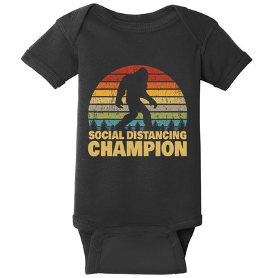 Social Distancing Champion Trendy Meme Funny Bigfoot Baby Bodysuit