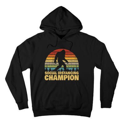 Social Distancing Champion Trendy Meme Funny Bigfoot Tall Hoodie