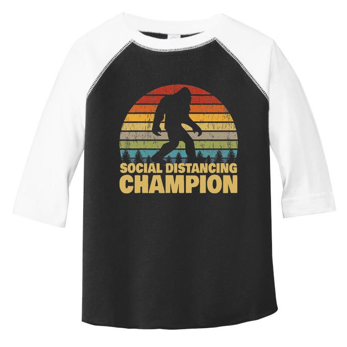 Social Distancing Champion Trendy Meme Funny Bigfoot Toddler Fine Jersey T-Shirt
