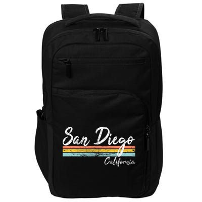 San Diego California Vintage Distressed Design Classic Impact Tech Backpack