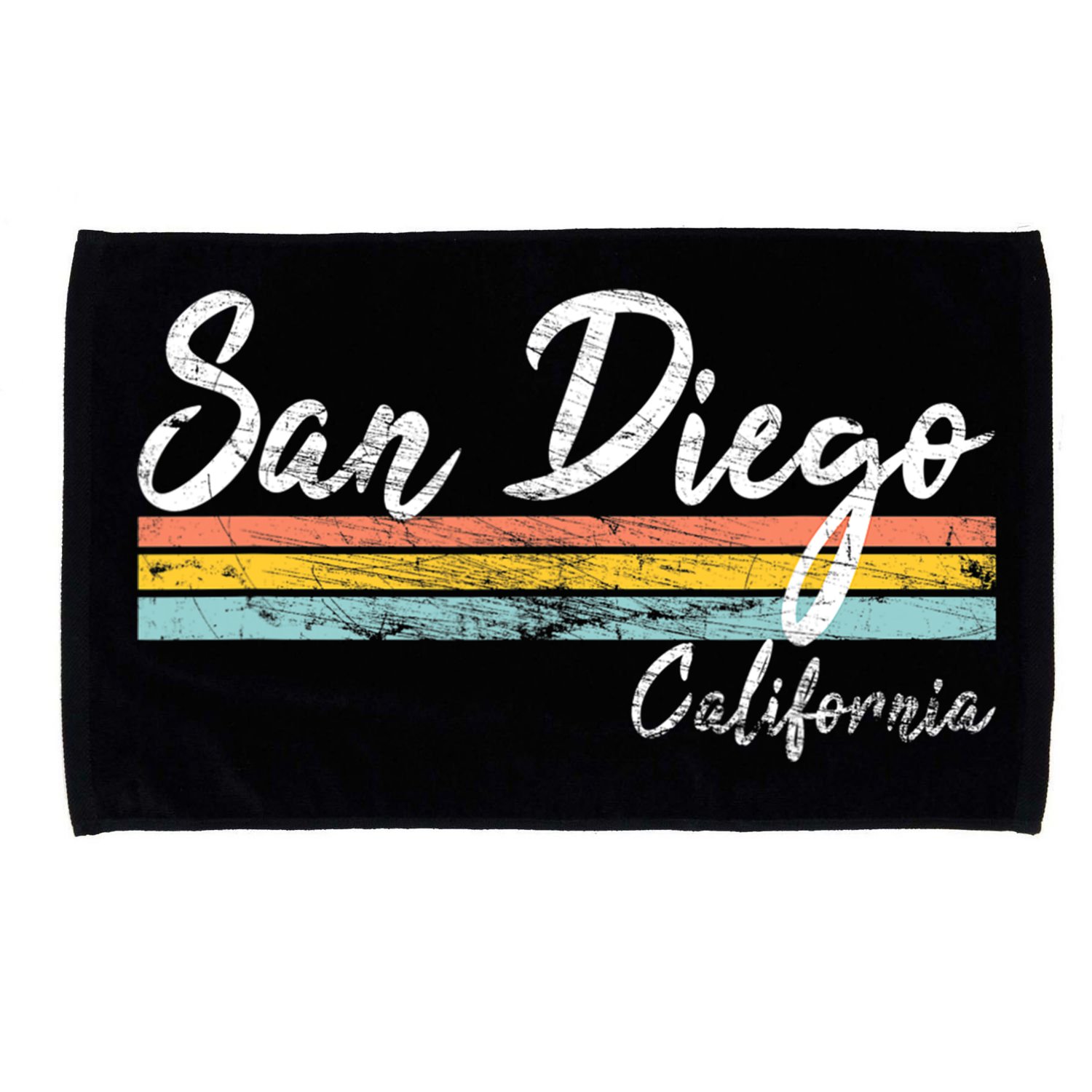 San Diego California Vintage Distressed Design Classic Microfiber Hand Towel