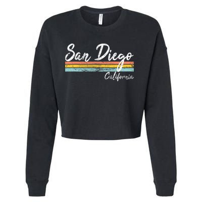 San Diego California Vintage Distressed Design Classic Cropped Pullover Crew