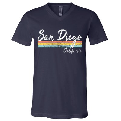 San Diego California Vintage Distressed Design Classic V-Neck T-Shirt