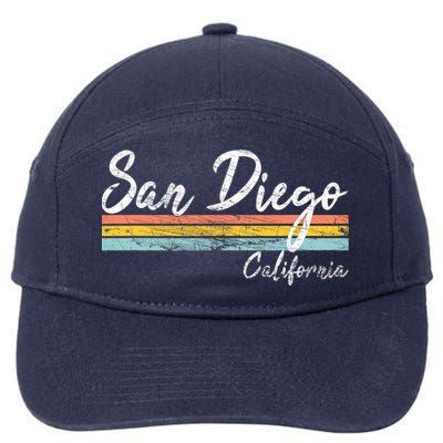 San Diego California Vintage Distressed Design Classic 7-Panel Snapback Hat
