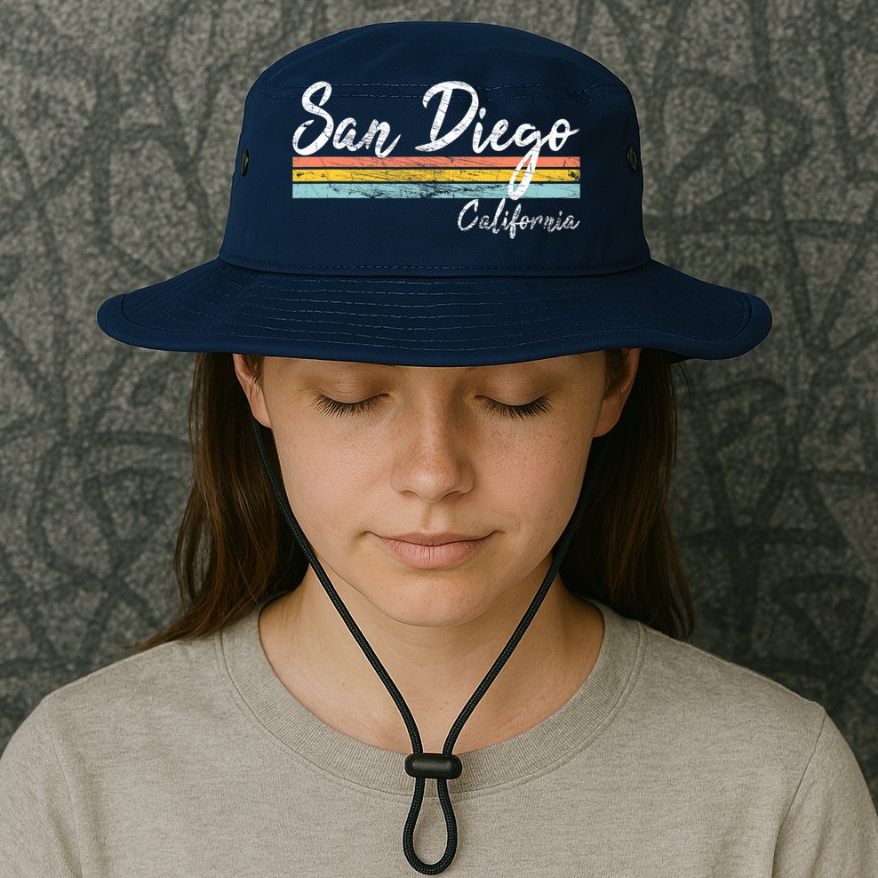 San Diego California Vintage Distressed Design Classic Bucket Hat