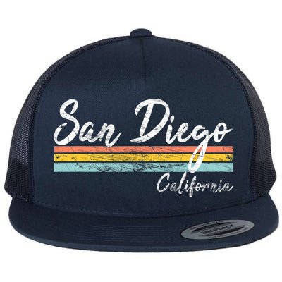 San Diego California Vintage Distressed Design Classic Flatbill Hat
