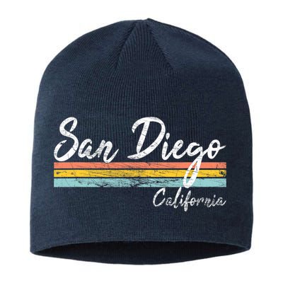 San Diego California Vintage Distressed Design Classic Sustainable Beanie