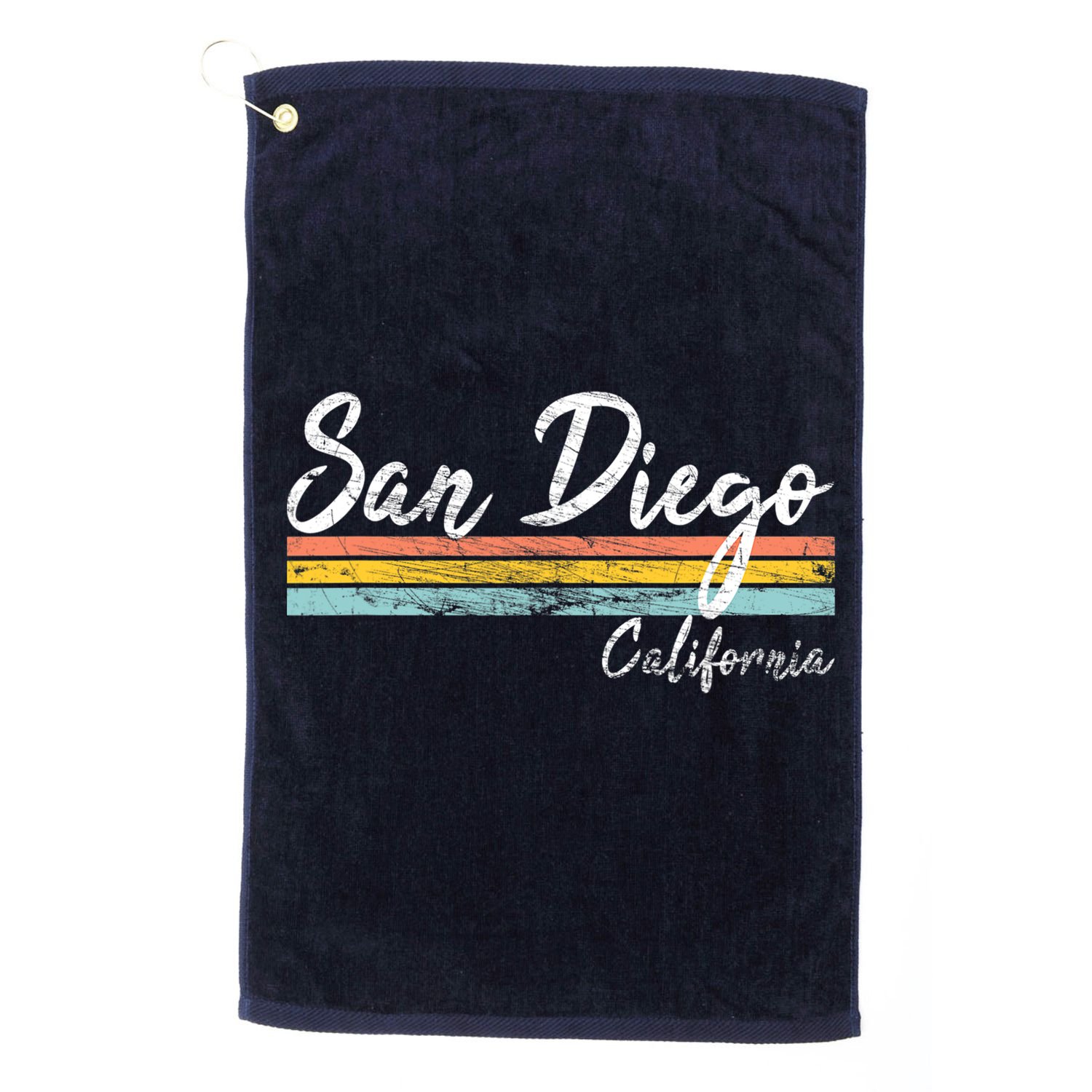San Diego California Vintage Distressed Design Classic Golf Towel