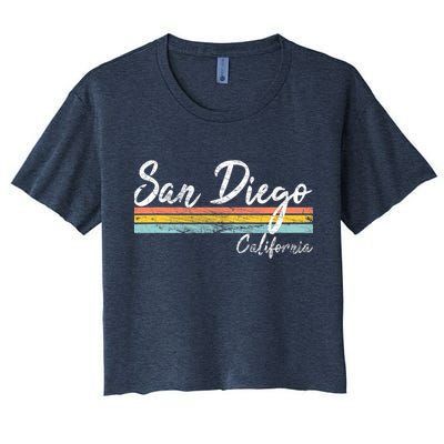 San Diego California Vintage Distressed Design Classic Crop Top