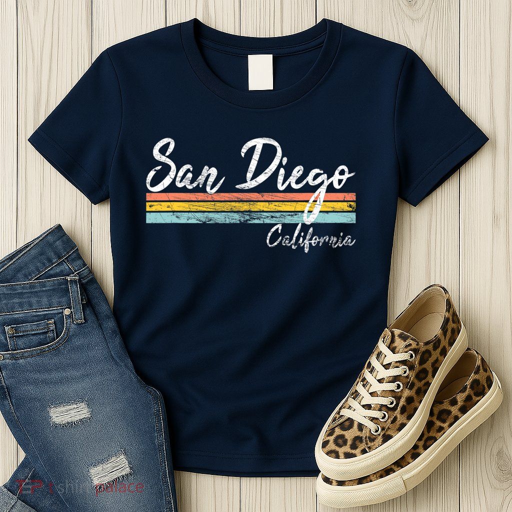 San Diego California Vintage Distressed Design Classic Womens T-Shirt