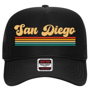 San Diego California High Crown Mesh Back Trucker Hat