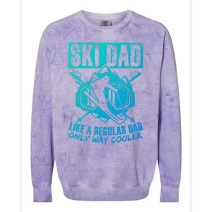 Ski Dad Cool Dad Best Dad Mountains Snowboard Skiing Gift Colorblast Crewneck Sweatshirt