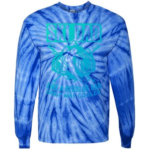 Ski Dad Cool Dad Best Dad Mountains Snowboard Skiing Gift Tie-Dye Long Sleeve Shirt