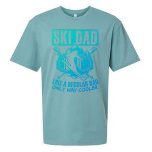 Ski Dad Cool Dad Best Dad Mountains Snowboard Skiing Gift Sueded Cloud Jersey T-Shirt