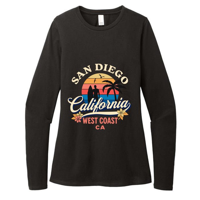 San Diego California Beach Surf Summer Vacation Vintage Funny Gift Womens CVC Long Sleeve Shirt